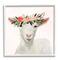 Stupell Industries Springtime Flower Crown Baby Goat Wall Accent with White Frame